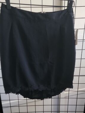 TILDON Black Hi And Low Mini Skirt with Lace Trim Size 6